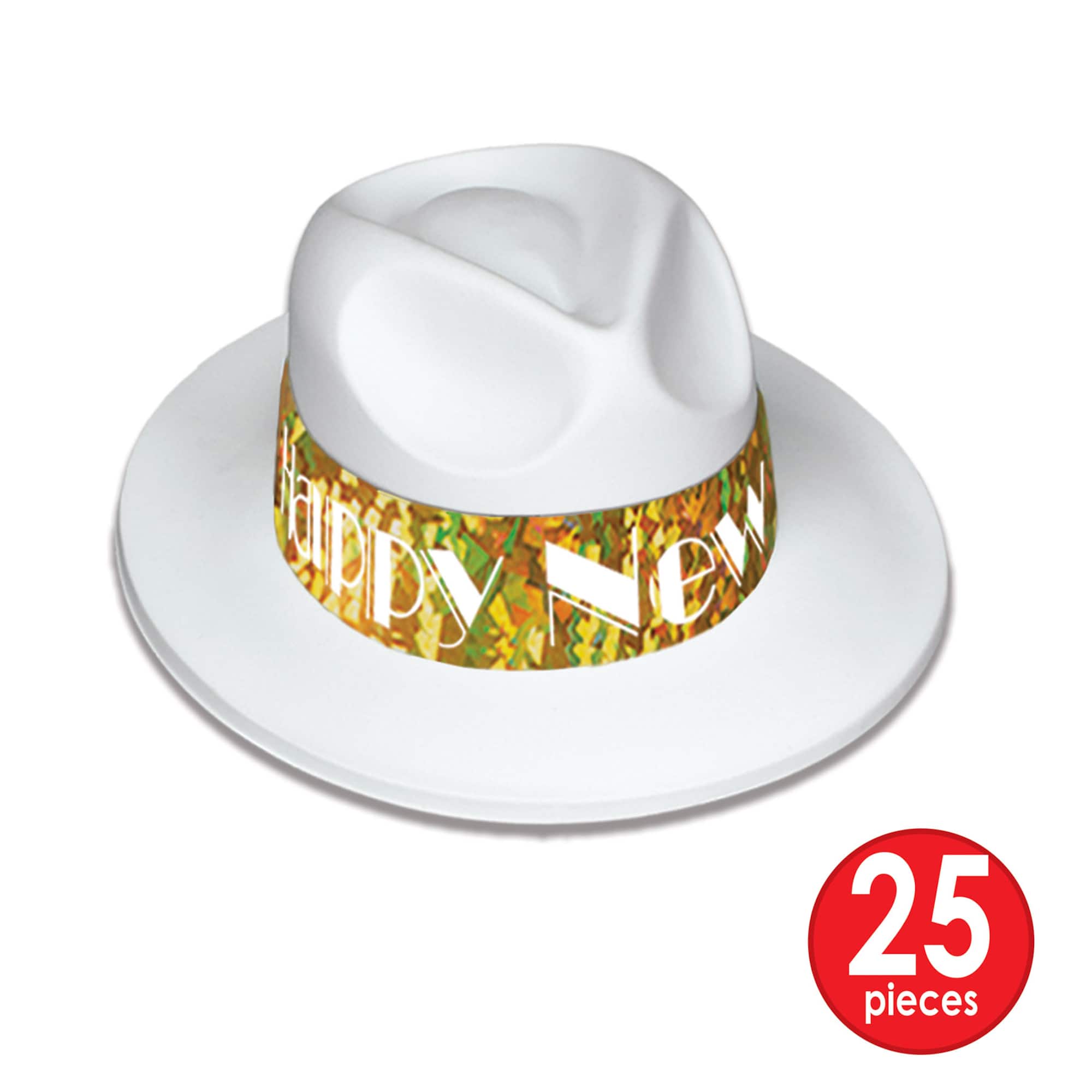 Beistle White & Gold New Year LA Swing Party Favor Kit for 50